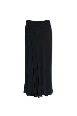 VIP【関税送料無料】希少 Alaia Long draped skirt ALAÏA Lace-up PVC-paneled draped velvet maxi skirt | THE OUTNET